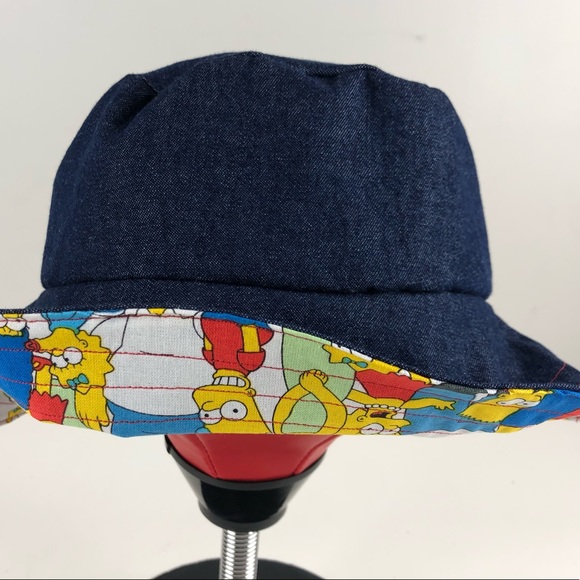 Simpson’s TV Cartoon Denim Reversible Bucket Hat - Picture 5 of 11